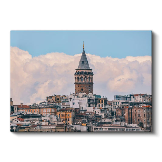 Galata Kulesi - İstanbul Siluetinde Tarihi Yapı Kanvas Tablo