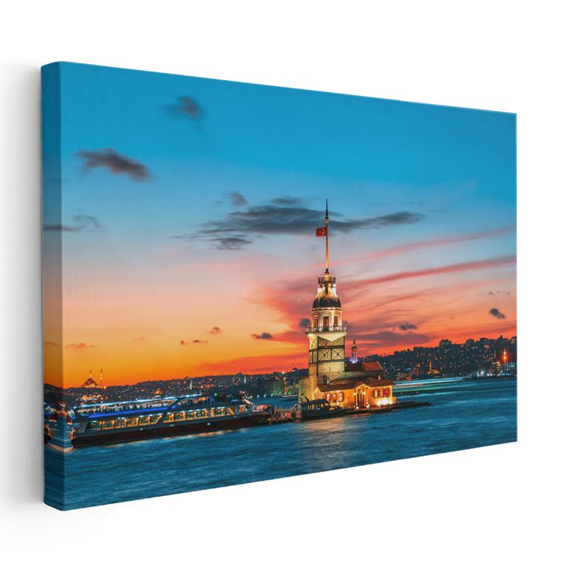 Kız Kulesi - Gün Batımında İstanbul Sembolü Kanvas Tablo