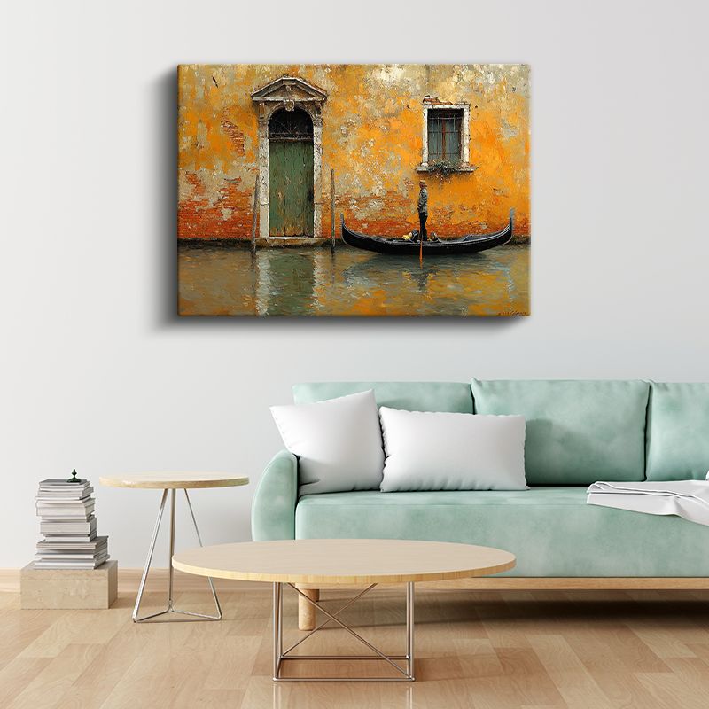 Venedik Gondolu - Tarihi Kanal Evleri Kanvas Tablo