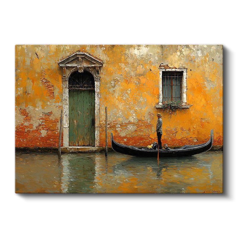Venedik Gondolu - Tarihi Kanal Evleri Kanvas Tablo