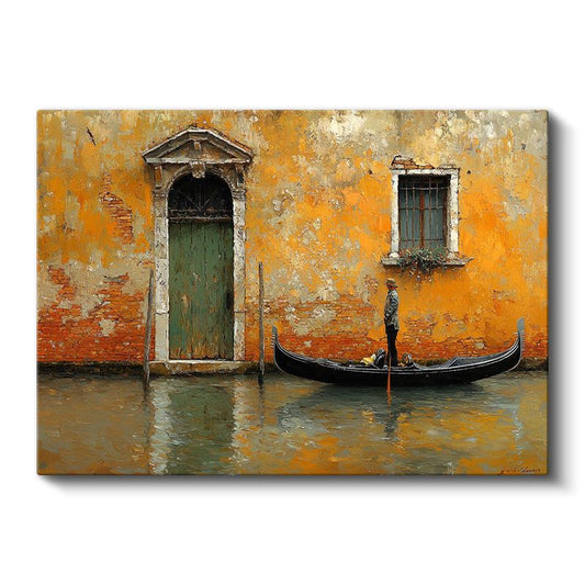 Venedik Gondolu - Tarihi Kanal Evleri Kanvas Tablo