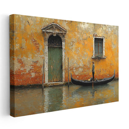 Venedik Gondolu - Tarihi Kanal Evleri Kanvas Tablo