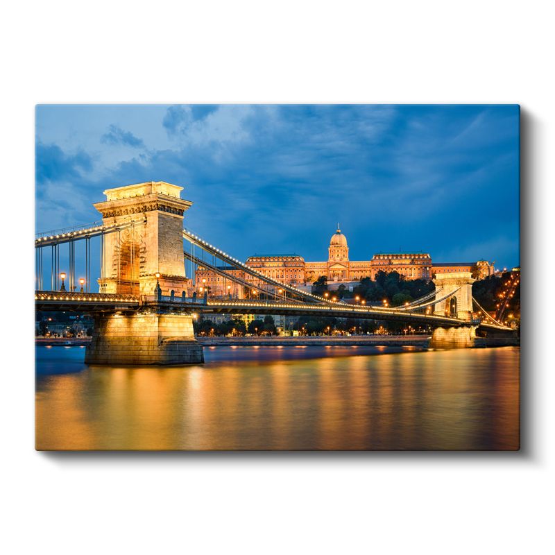 Zincir Köprüsü - Akşam Işıklarında Budapeşte Kanvas Tablo