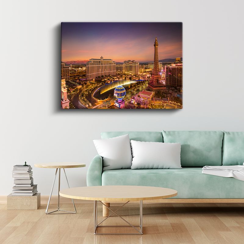 Las Vegas Bulvarı - Işıklı Mimari Şov Kanvas Tablo