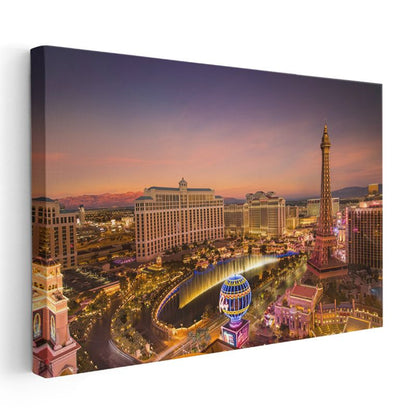 Las Vegas Bulvarı - Işıklı Mimari Şov Kanvas Tablo