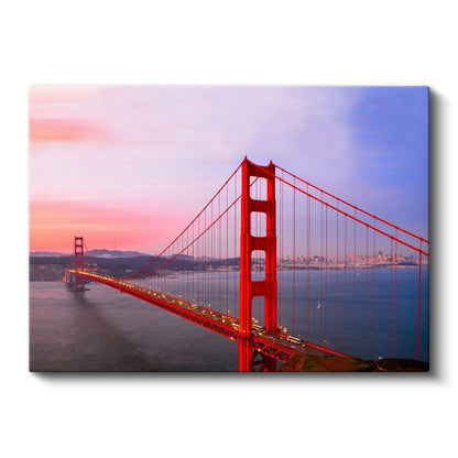 Golden Gate - Pembe Gökyüzü Altında İkonik Köprü Kanvas Tablo
