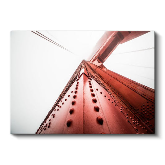 Köprü Detayı - Kırmızı Metal Mimari Kanvas Tablo