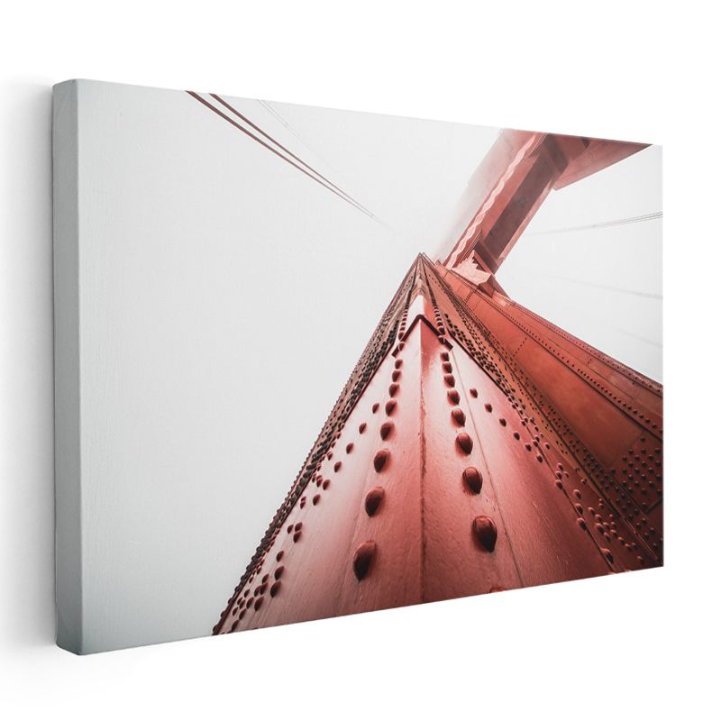 Köprü Detayı - Kırmızı Metal Mimari Kanvas Tablo