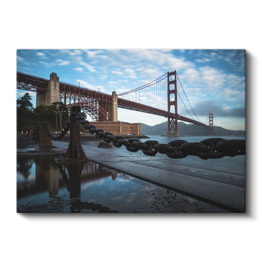 Golden Gate - Mavi Gökyüzü Altında İkonik Köprü Kanvas Tablo