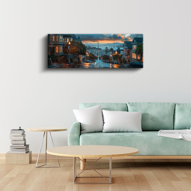 San Francisco Tepeleri - Akşam Işıklarında Şehir Kanvas Tablo