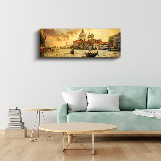 Büyük Kanal - Altın Işıklı Venedik Manzarası Kanvas Tablo