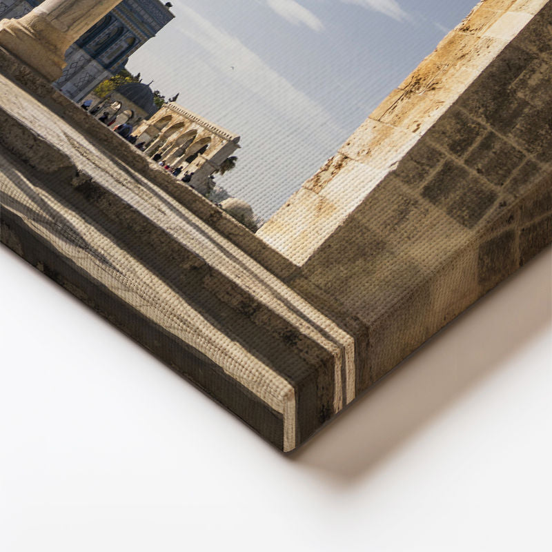 Yatay Kanvas Tablo Kudüs Kubbet-üs Sahra Taş Kemer Şehir Mimari Tablo Ev Ofis Duvar Dekoru