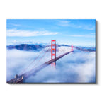 Yatay Kanvas Tablo Bulutlar Arasında Golden Gate Şehir Mimari Tablo Ev Ofis Duvar Dekoru