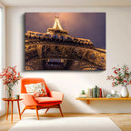 Yatay Kanvas Tablo Eyfel Kulesi Mimari Çelik Yapı Şehir Mimari Tablo Ev Ofis Duvar Dekoru