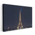 Yatay Kanvas Tablo Eyfel Kulesi Gece Karanlığı Şehir Mimari Tablo Ev Ofis Duvar Dekoru