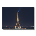 Yatay Kanvas Tablo Eyfel Kulesi Gece Karanlığı Şehir Mimari Tablo Ev Ofis Duvar Dekoru