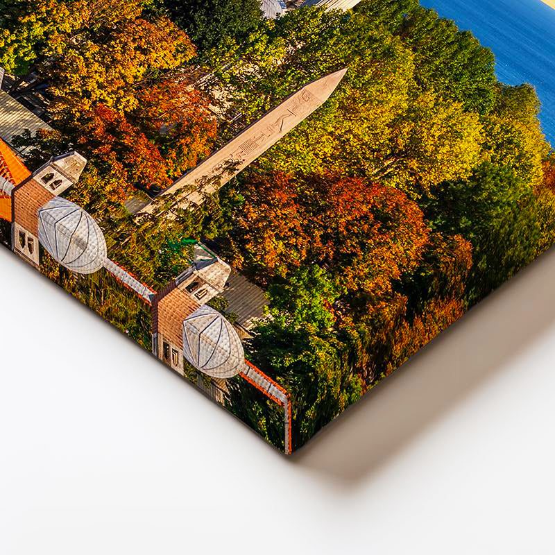 Yatay Kanvas Tablo Sultanahmet Camii ve Yeşillik Manzara Şehir Mimari Tablo Ev Ofis Duvar Dekoru