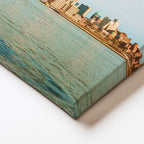 Yatay Kanvas Tablo Brooklyn Köprüsü Taş Ayaklar Şehir Mimari Tablo Ev Ofis Duvar Dekoru