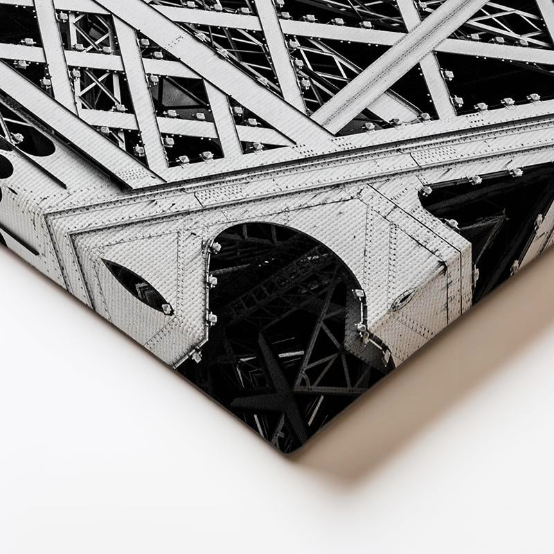 Yatay Kanvas Tablo Eyfel Kulesi Demir Mimari Detay Şehir Mimari Tablo Ev Ofis Duvar Dekoru