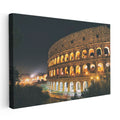 Yatay Kanvas Tablo Roma Kolezyum Gece Aydınlatması Şehir Mimari Tablo Ev Ofis Duvar Dekoru