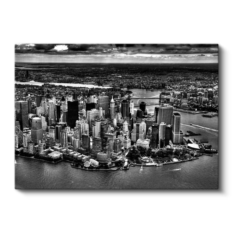 Yatay Kanvas Tablo New York Yarımadası Gökdelenler Şehir Mimari Tablo Ev Ofis Duvar Dekoru