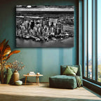 Yatay Kanvas Tablo New York Yarımadası Gökdelenler Şehir Mimari Tablo Ev Ofis Duvar Dekoru