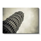 Yatay Kanvas Tablo Pisa Kulesi Detaylı Mimari Yapı Şehir Mimari Tablo Ev Ofis Duvar Dekoru