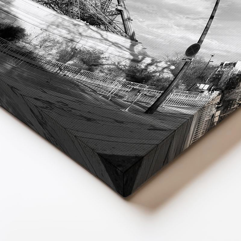 Yatay Kanvas Tablo Eyfel Kulesi Altından Gökyüzü Şehir Mimari Tablo Ev Ofis Duvar Dekoru