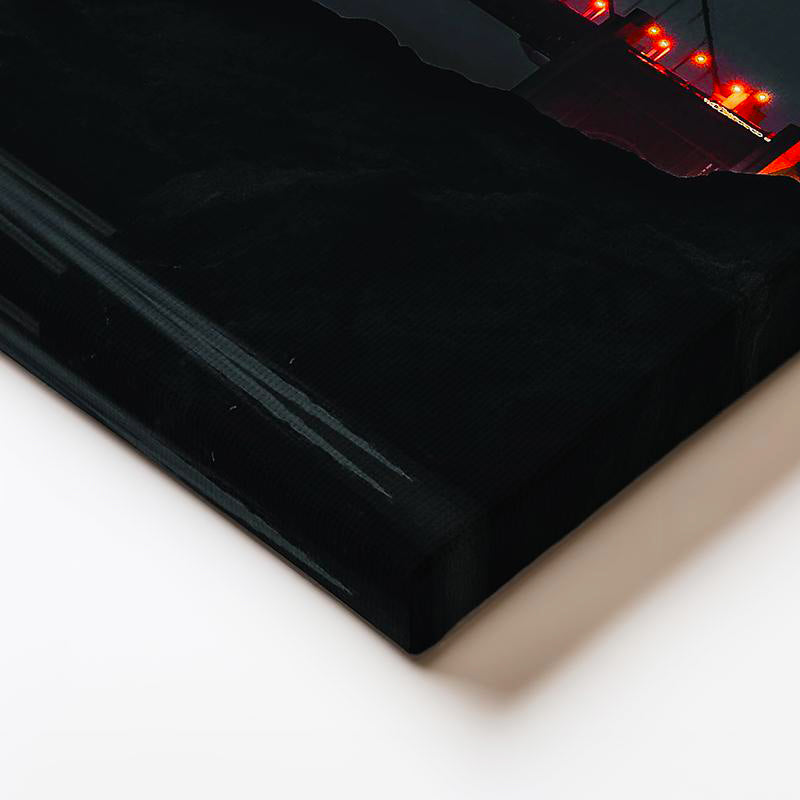 Yatay Kanvas Tablo Golden Gate Köprüsü Gece Aydınlatması Şehir Mimari Tablo Ev Ofis Duvar Dekoru