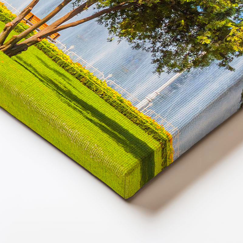 Yatay Kanvas Tablo Sultanahmet Camii Yeşillik ve Havuz Şehir Mimari Tablo Ev Ofis Duvar Dekoru