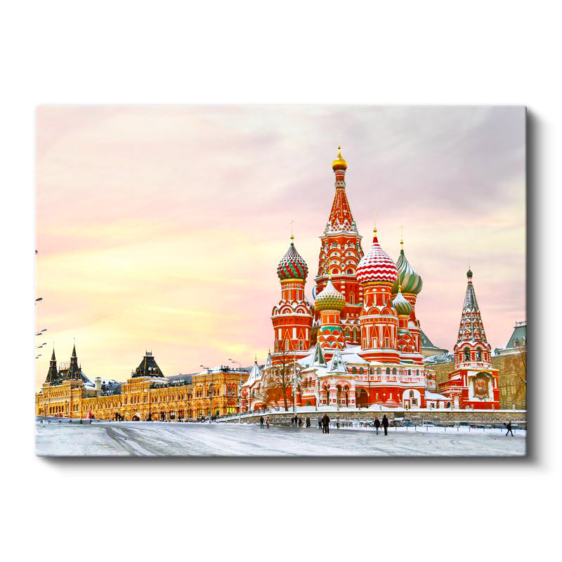 Yatay Kanvas Tablo Moskova Aziz Basil Katedrali Şehir Mimari Tablo Ev Ofis Duvar Dekoru