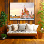 Yatay Kanvas Tablo Moskova Aziz Basil Katedrali Şehir Mimari Tablo Ev Ofis Duvar Dekoru