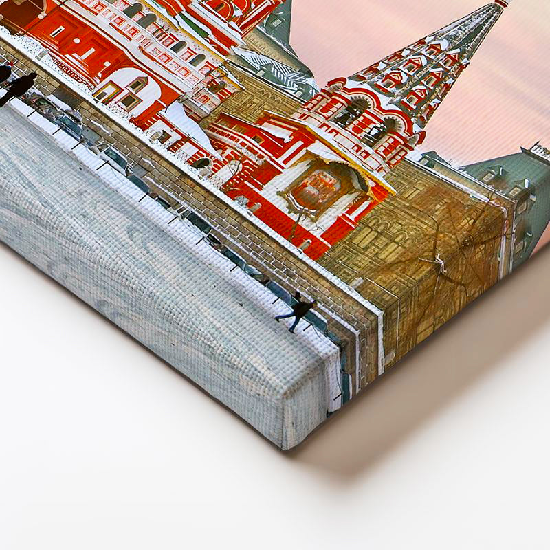 Yatay Kanvas Tablo Moskova Aziz Basil Katedrali Şehir Mimari Tablo Ev Ofis Duvar Dekoru