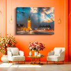 Yatay Kanvas Tablo Londra Big Ben Saat Kulesi Şehir Mimari Tablo Ev Ofis Duvar Dekoru