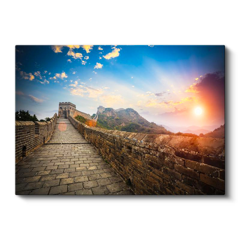 Yatay Kanvas Tablo Çin Seddi Dağ Manzarası Şehir Mimari Tablo Ev Ofis Duvar Dekoru