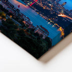 Yatay Kanvas Tablo İstanbul Boğaz Köprüsü Gece Şehir Mimari Tablo Ev Ofis Duvar Dekoru