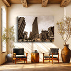 Yatay Kanvas Tablo New York Flatiron Binası Şehir Mimari Tablo Ev Ofis Duvar Dekoru