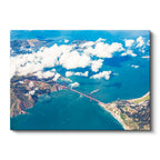 Yatay Kanvas Tablo Golden Gate Köprüsü Bulutlar Şehir Mimari Tablo Ev Ofis Duvar Dekoru