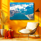 Yatay Kanvas Tablo Golden Gate Köprüsü Bulutlar Şehir Mimari Tablo Ev Ofis Duvar Dekoru