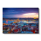 Yatay Kanvas Tablo İstanbul Eminönü Galata Köprüsü Şehir Mimari Tablo Ev Ofis Duvar Dekoru