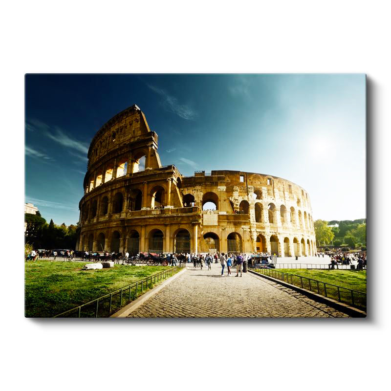 Yatay Kanvas Tablo Roma Kolezyum Tarihi Yapı Gündüz Şehir Mimari Tablo Ev Ofis Duvar Dekoru