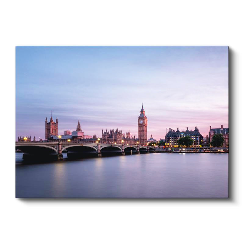 Yatay Kanvas Tablo Londra Westminster Sarayı ve Köprü Şehir Mimari Tablo Ev Ofis Duvar Dekoru