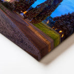 Yatay Kanvas Tablo Roma Kolezyum Mavi Saatler ve Ağaçlar Şehir Mimari Tablo Ev Ofis Duvar Dekoru