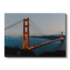 Yatay Kanvas Tablo Golden Gate Köprüsü Alacakaranlık Şehir Mimari Tablo Ev Ofis Duvar Dekoru