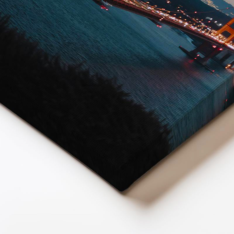 Yatay Kanvas Tablo Golden Gate Köprüsü Alacakaranlık Şehir Mimari Tablo Ev Ofis Duvar Dekoru