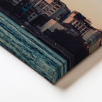 Yatay Kanvas Tablo Galata Kulesi ve Gün Batımı Silüeti Şehir Mimari Tablo Ev Ofis Duvar Dekoru