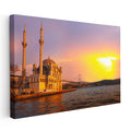 Yatay Kanvas Tablo Ortaköy Camii ve Köprü Manzarası Şehir Mimari Tablo Ev Ofis Duvar Dekoru