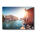 Yatay Kanvas Tablo Venedik Sular Şehri Güneşli Gün Şehir Mimari Tablo Ev Ofis Duvar Dekoru