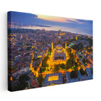 Yatay Kanvas Tablo Sultanahmet Camii ve Tarihi Yarımada Şehir Mimari Tablo Ev Ofis Duvar Dekoru