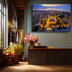 Yatay Kanvas Tablo Sultanahmet Camii ve Tarihi Yarımada Şehir Mimari Tablo Ev Ofis Duvar Dekoru